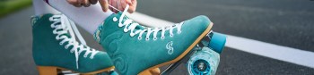 Candi Girl Carlin Seafoam Suede Roller Skates!